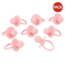 Amscan Plastic Pacifier Baby Shower Charm (Pack of 8) - Pink - One Size