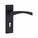 image 3 of Golden Grace 1 Set Victorian Scroll Astrid Door Handles Lever Lock in Matt Black with 64mm 3 Lever Lock - 150mm x 40mm Backplate | Black | 1 Set