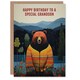 image 1 of Special Hipster Hippie Hippy Cardigan Bear Grandson Birthday Card