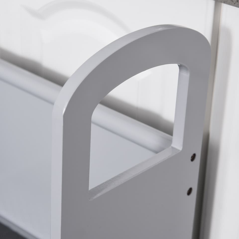 image 1 of HOMCOM Kids Wooden 2-Step Stool Mini Ladder Assistance Unit Non-Slip Panels | Grey