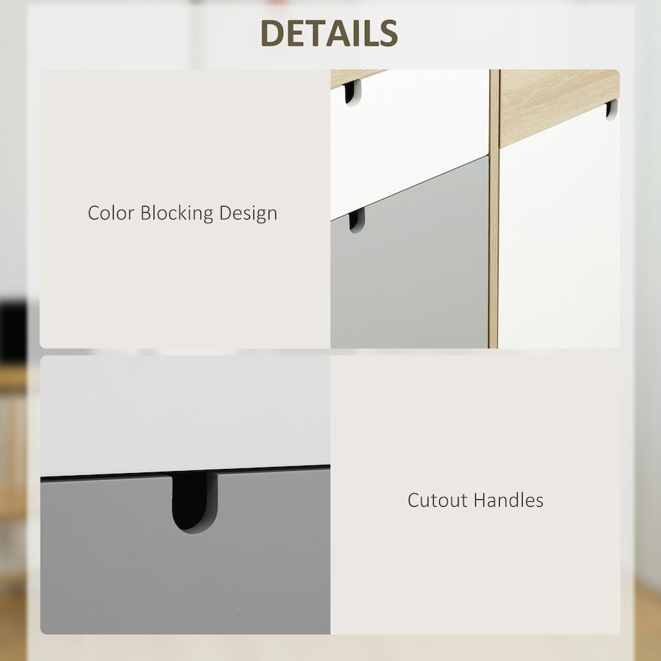 image 1 of HOMCOM Sideboard Storage Cabinet Kitchen Cupboard with Drawers for Bedroom