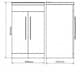 image 3 of 2-Door Floor Standing Vanity Unit with Sit-On Basin and Worktop 600mm Wide - Storm Grey Gloss  - Brassware Not Included | Grey | Grey | 1