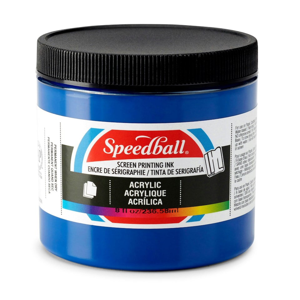 Speedball Acrylic Screen Printing Ink, Process Cyanine, 8oz