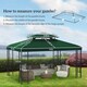 image 5 of Outsunny 3x4m Gazebo Replacement Roof Canopy 2 Tier Top UV Cover Green