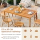 image 4 of COSTWAY Patio Table Outdoor Dining Table for 6 People Brown