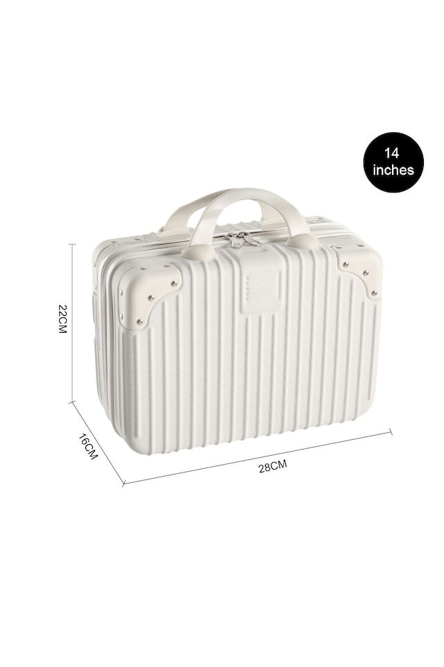 image 1 of Living and Home Portable Plastic Makeup Case for Travel | White | Personal Item