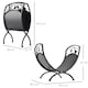 image 7 of Outsunny Iron Folding Arced Firewood Log Holder Leaf Scroll Panel Indoor Outdoor