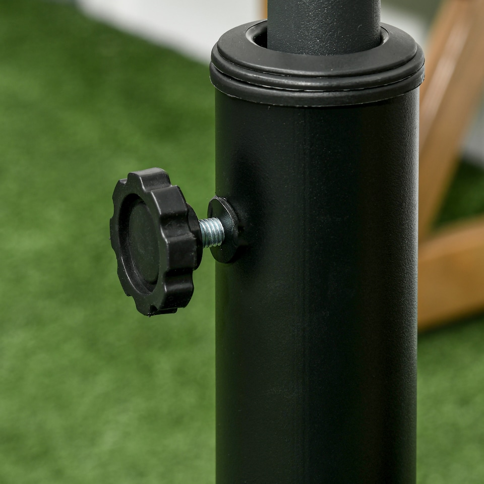 image 1 of Outsunny 25kg Round Resin Garden Parasol Base for Poles of 38mm-48mm | Black | Black