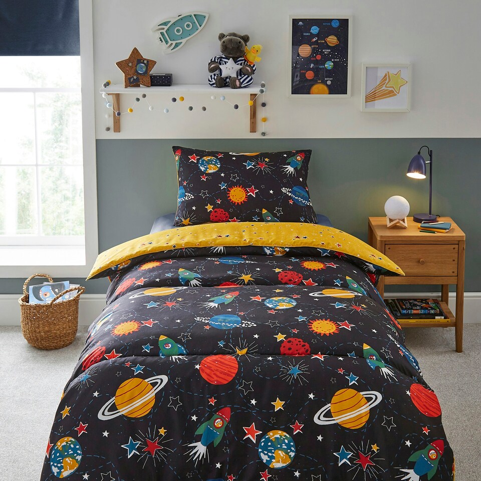 image 1 of Silentnight Healthy Growth Coverless Duvet with pillowcase, 9 Tog, Space Print, Single