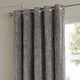 image 3 of Paoletti Lustre Velvet Fully Lined Eyelet Curtain Pair, Pewter, (W) 229 x (D) 183cm | Grey | Pewter | 1