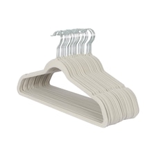 Harbour Housewares Non-Slip Velvet Hangers - 45cm - Grey - Pack of 25