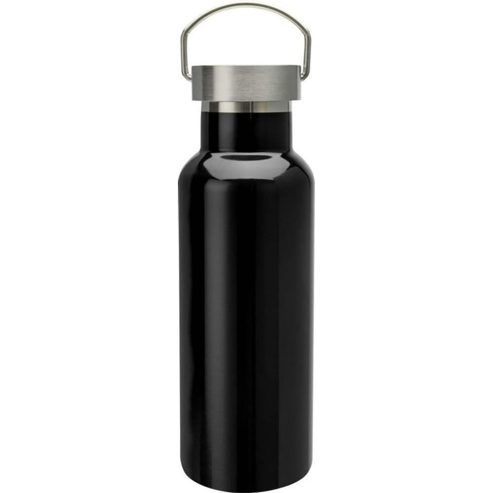image 1 of Thor Recycled Stainless Steel 500ml Water Bottle - Solid Black - One Size