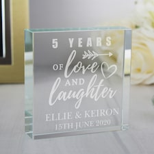 Personalised Arrow Anniversary Crystal Token Clear | One Size