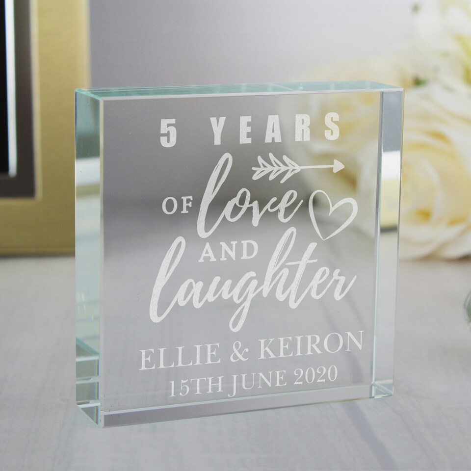image 1 of Personalised Arrow Anniversary Crystal Token Clear | One Size