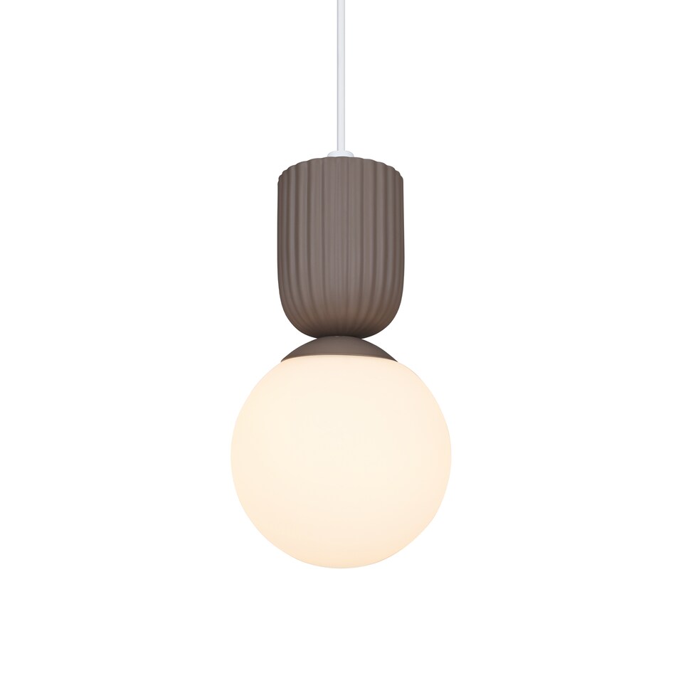 image 1 of Nordlux Sadie Indoor Pendant Light Brown Ceramic E14 Ribbed - Mains Powered, IP20
