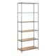 image 1 of Seaford Tall Black Metal Bookcase with 5 Shelves in Oak