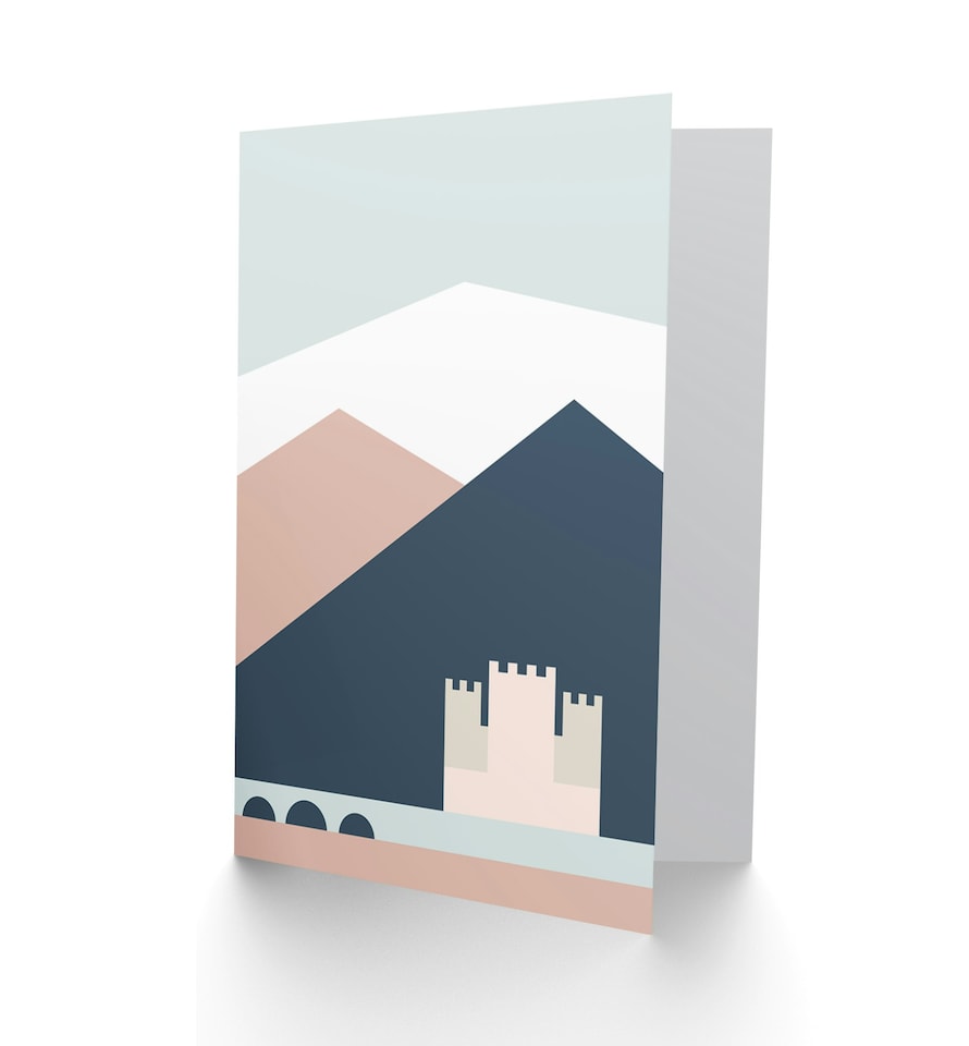 image 1 of Pastel Geometric Eilean Donan Castle Quote Card
