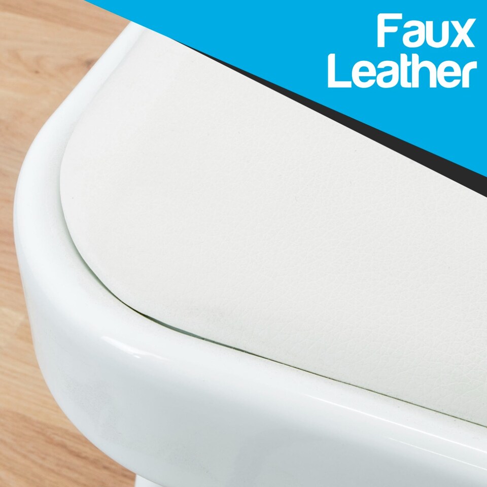 image 1 of TekBox White Folding Faux Leather Chair