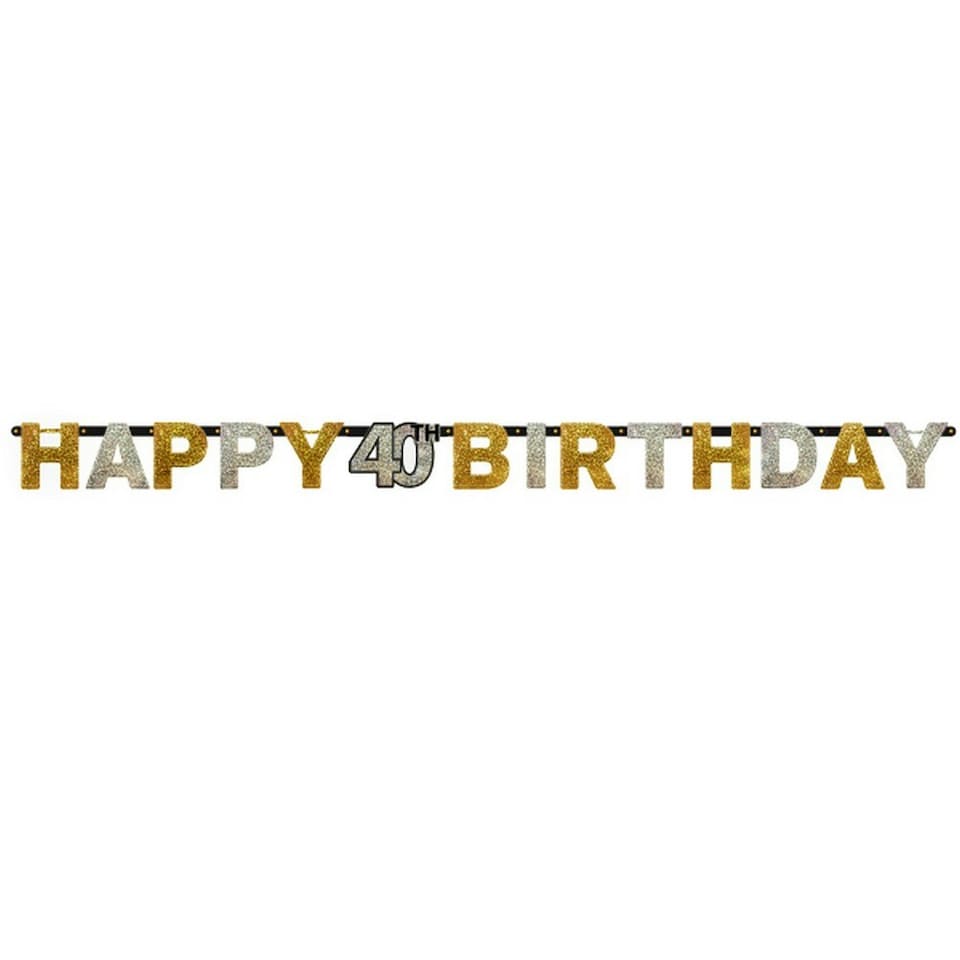 image 1 of Amscan Prism Sparkling Celebration Milestone Birthday Letter Banner - Prism Sparkling - 90