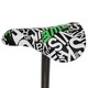 image 4 of AWE BMX/Freestyle Bike Saddle Black/White/Green with FREE SEAT POST