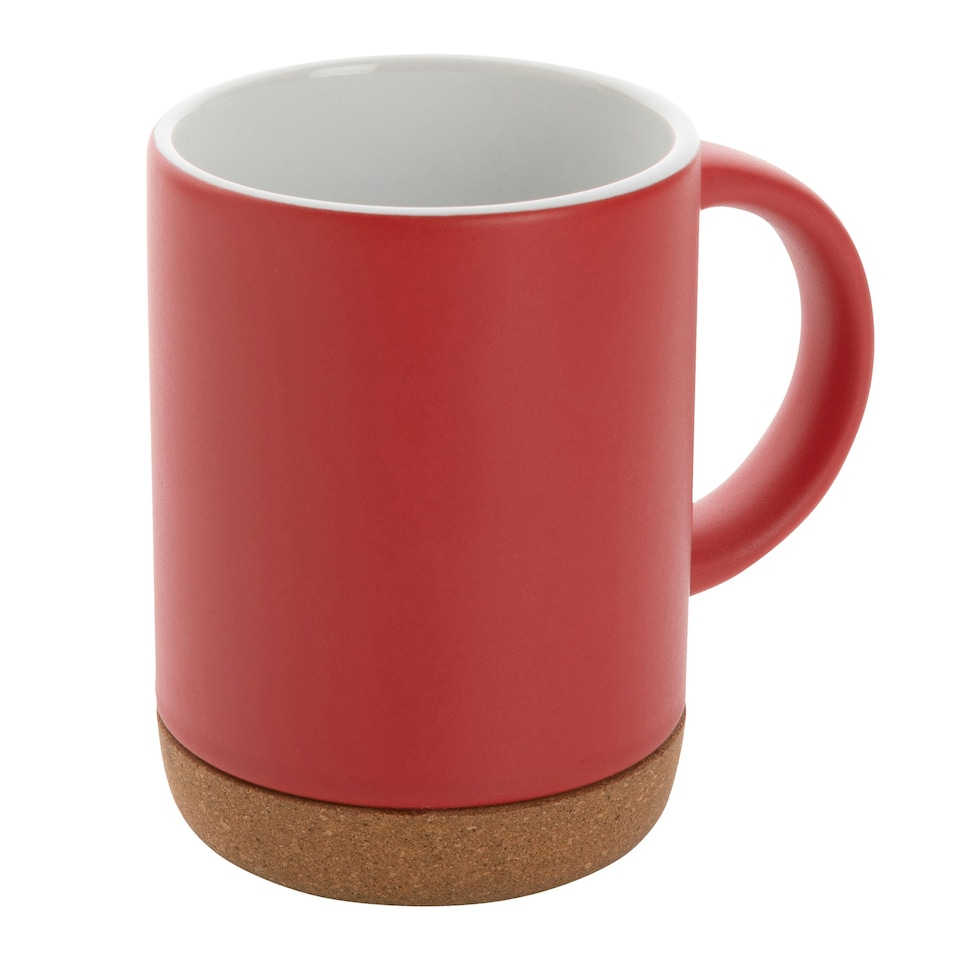 image 1 of XD Collection Cork Ceramic 280ml Mug - Red/White - One Size