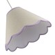 image 5 of Scallop Edge Natural Textured Linen Coolie Lamp Shade with Lilac Trims | Purple | Lilac | 1