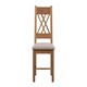 image 1 of Bologna Oak Pair of Natural Oak Dining Chairs - Fabric Seat - L48 x W66 x H109 cm Brown