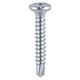 image 1 of Timco - Window Fabrication Screws - Friction Stay - Shallow Pan Countersunk - PH - Self-Tapping - Self-Drilling Point - Zinc (Size 3.9 x 19 - 1000 Pieces)