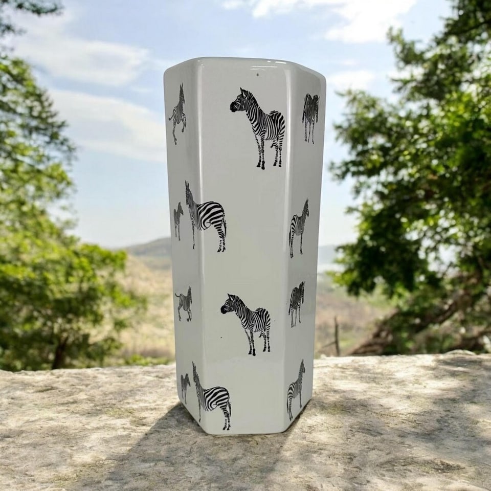 image 1 of 18 Inch Zebra Print Umbrella Stand - L20 x W20 x H46 cm