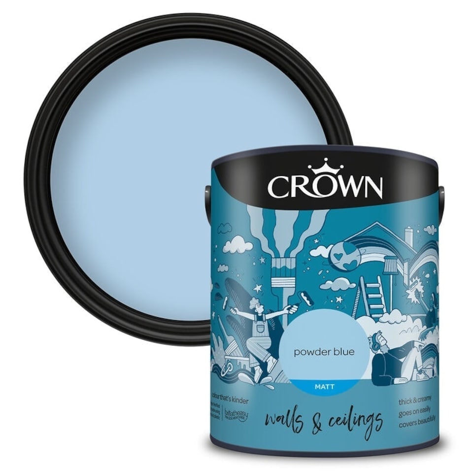 image 1 of Crown Matt Emulsion Powder Blue 5L