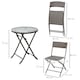 image 5 of Outsunny 3 Pieces Rattan Bistro Set, Wicker Folding Garden Furniture Set with Round Glass Top Coffee Table and Chairs for Outdoor, Patio, Balcony, Brown