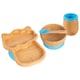 image 1 of Tiny Dining 4pc Llama Bamboo Suction Baby Feeding Set - Blue