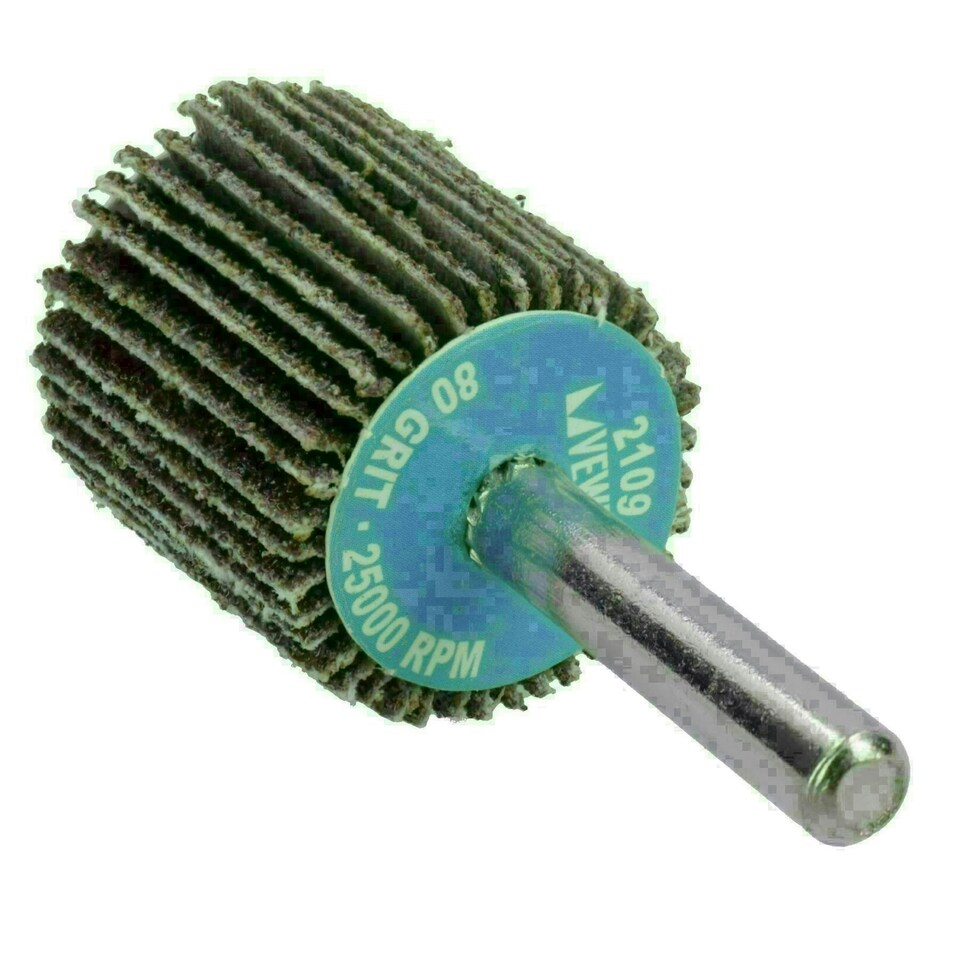 image 1 of 80 Grit 25mm Flap Wheel Disc Abrasive Sanding Pads For Drills 6mm Shank 20pc