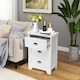 image 3 of COSTWAY Wood 3-Drawer Nightstand Accent End Table White | White
