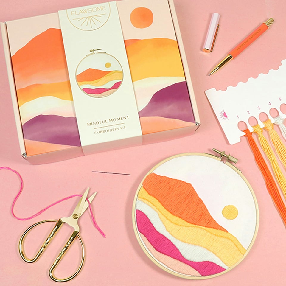 image 1 of Portico Designs Flawsome Abstract Sunset Embroidery Kit