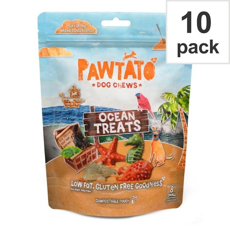 Pawtato Ocean Treats Grain Free Small Dog Chews 140G (Pack Of 10)