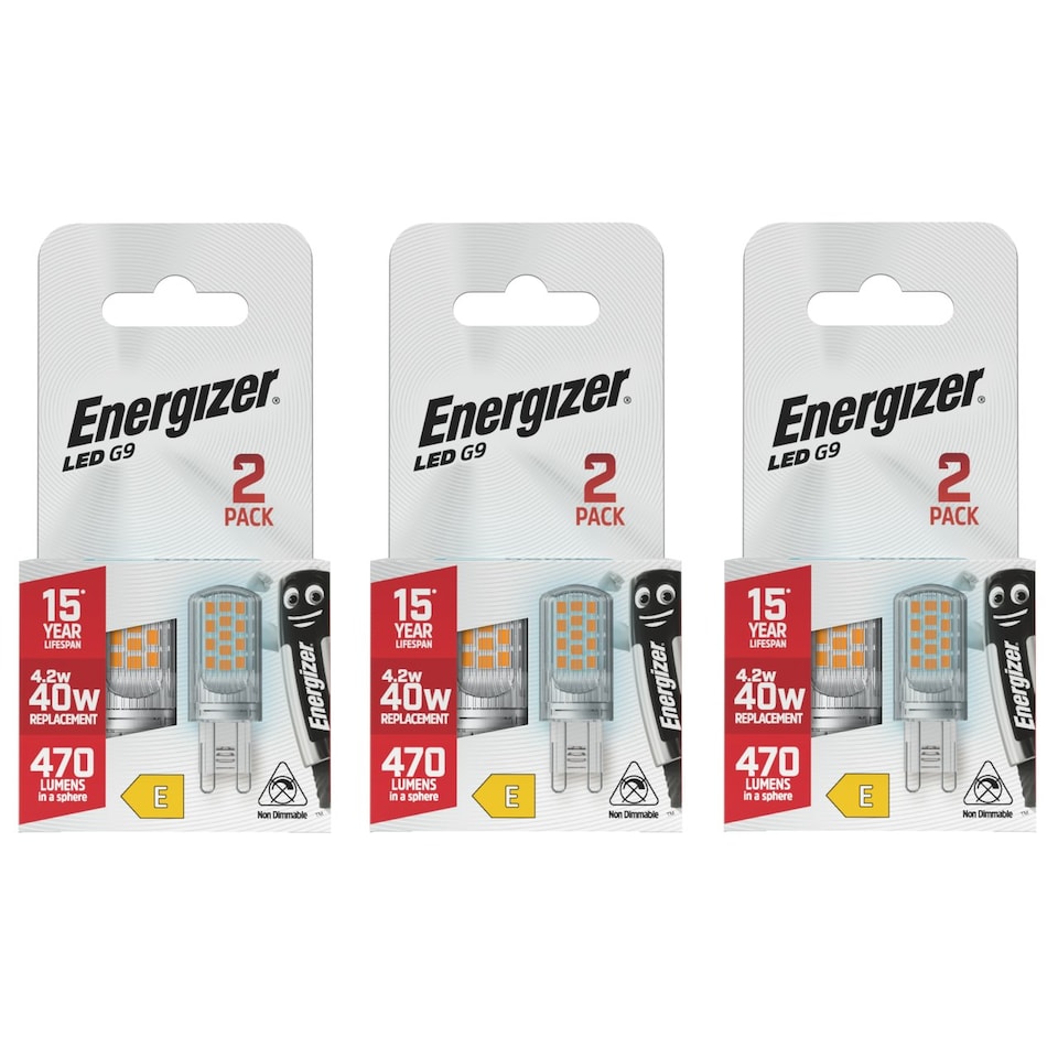image 1 of Energizer LED G9 470lm 4.2W 6500K (Daylight) Light Bulb - Pack of 6