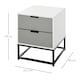 image 3 of HOMCOM Bedside Cabinet with Metal Base and 2 Drawer Storage