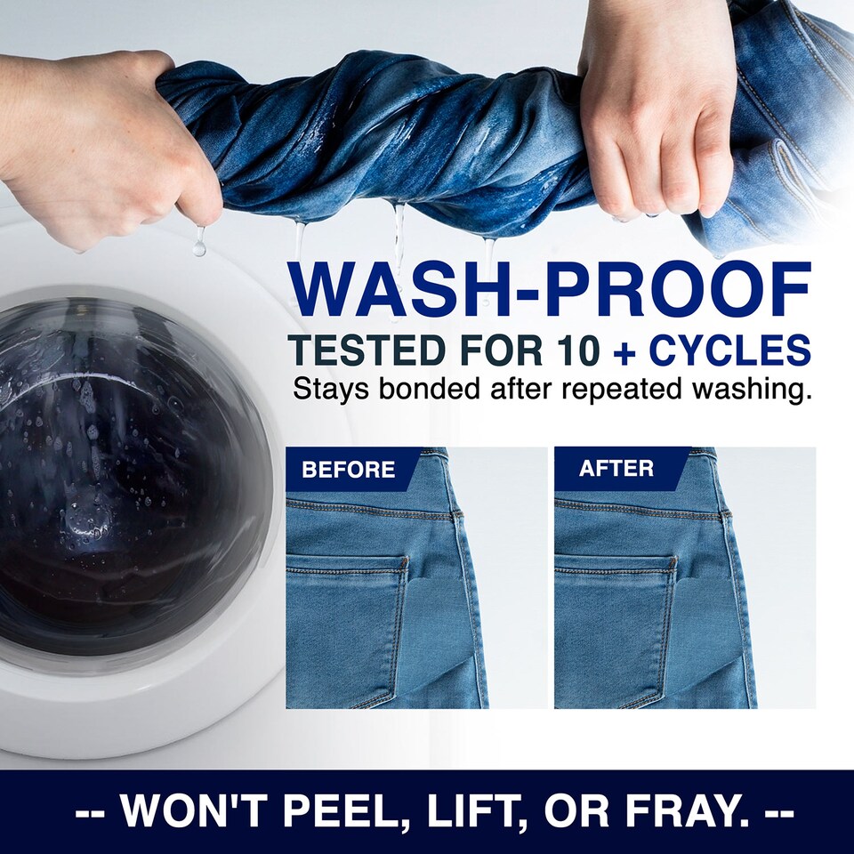 image 1 of Iron-On Denim Repair Patches for Jeans (10 Pack) - 100% Cotton Heavy Duty, Wash-Proof