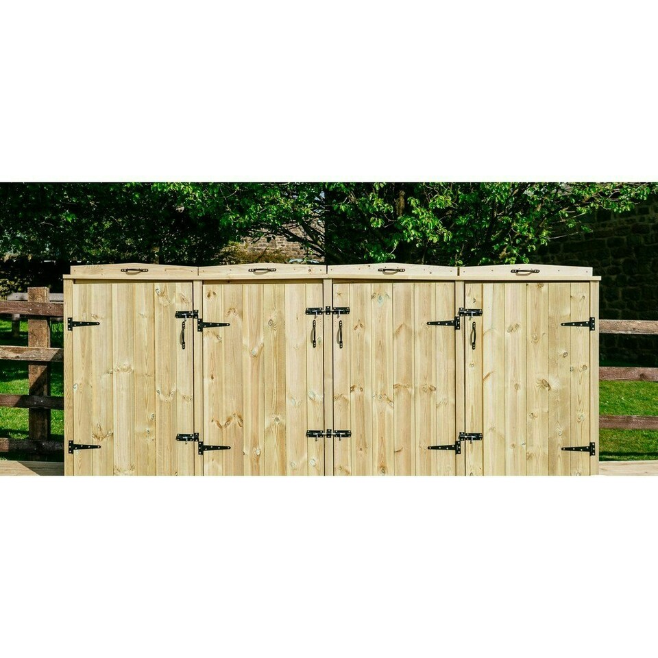 image 1 of Chatburn 8 Recycle Box Store - Timber - L80.4 x W239 x H120 cm - Fits 8 x Recycle Boxes Brown