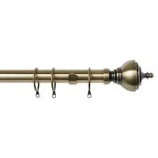 35mm Fixed Length Metal Curtain Pole Set Antique Brass Vienna Finial 370cm | Bronze | Bronze