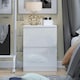 image 1 of FWStyle Carlton 2 Drawer Bedside Nightstand - White Gloss Front