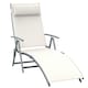 image 1 of Outsunny Sun Lounger Recliner Foldable 7 Levels Texteline Cream White