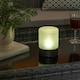 image 1 of ValueLights Solar Powered Outdoor Garden Rattan Table Lamp  with Frosted Glass Shade