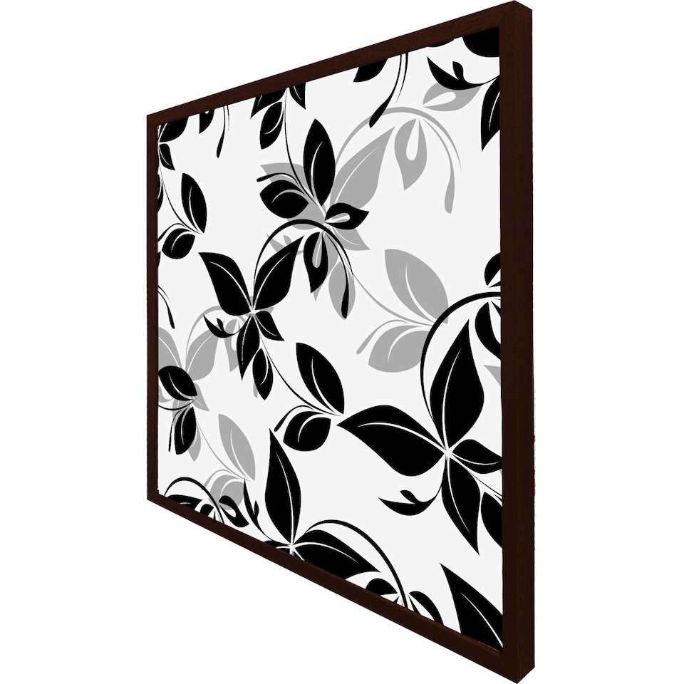 image 1 of Black & white floral (Picture Frame) Brown | XS