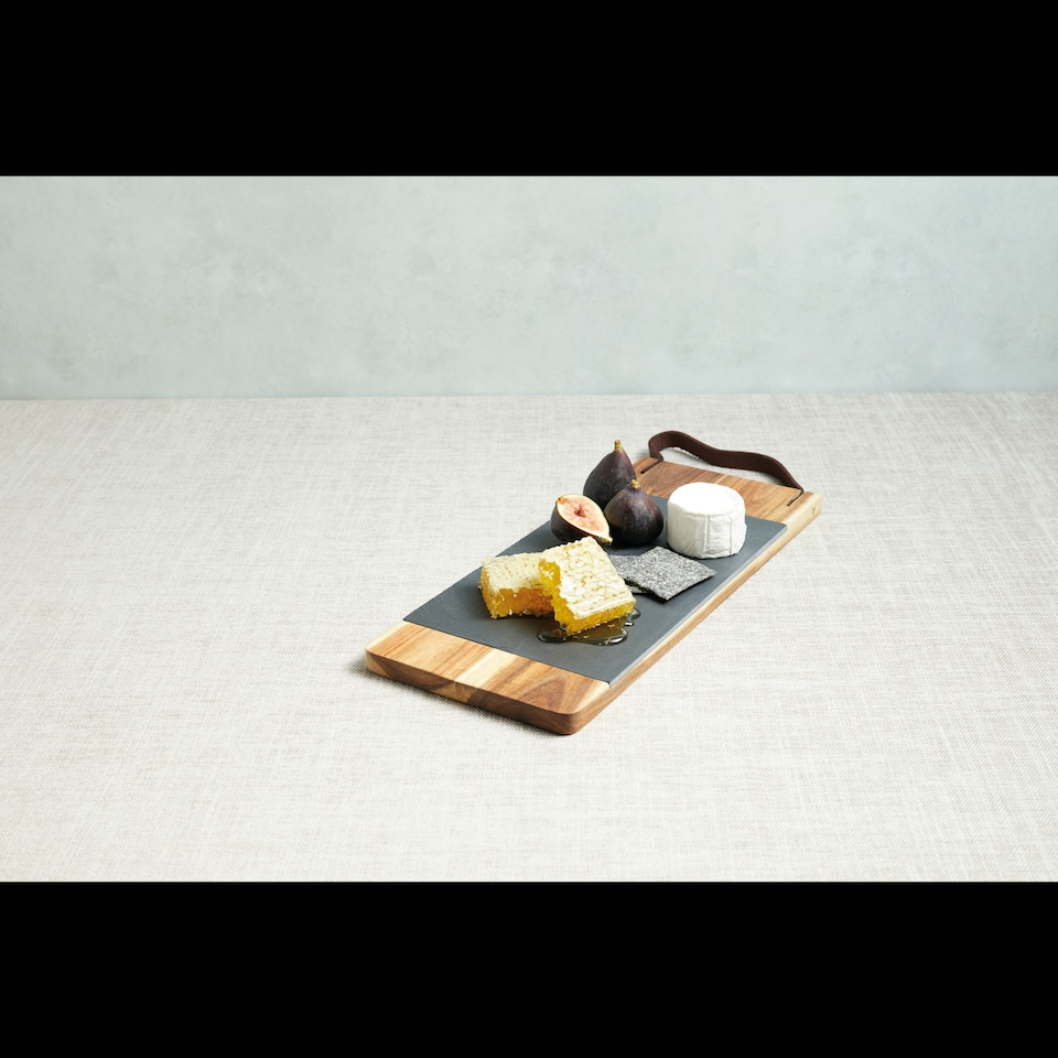 image 1 of Artesà Acacia Wood & Slate Serving Board