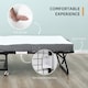 image 6 of HOMCOM Folding Bed with 10cm Mattress, Portable Foldable Guest Bed with Sturdy Metal Frame on Wheels