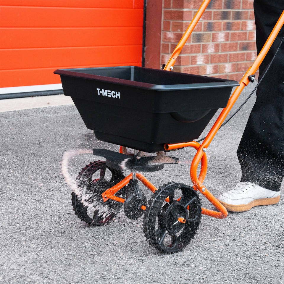 image 1 of Rotary Spreader & 50cm Lawn Leveller - Orange