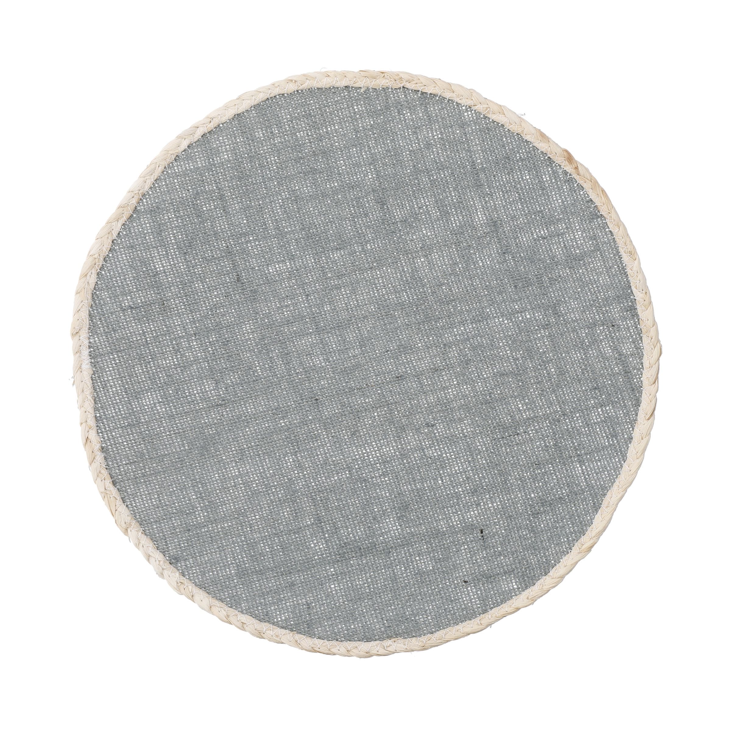 Creative Tops Jute Placemats, Round Grey, 34cm, Set of four in Grey