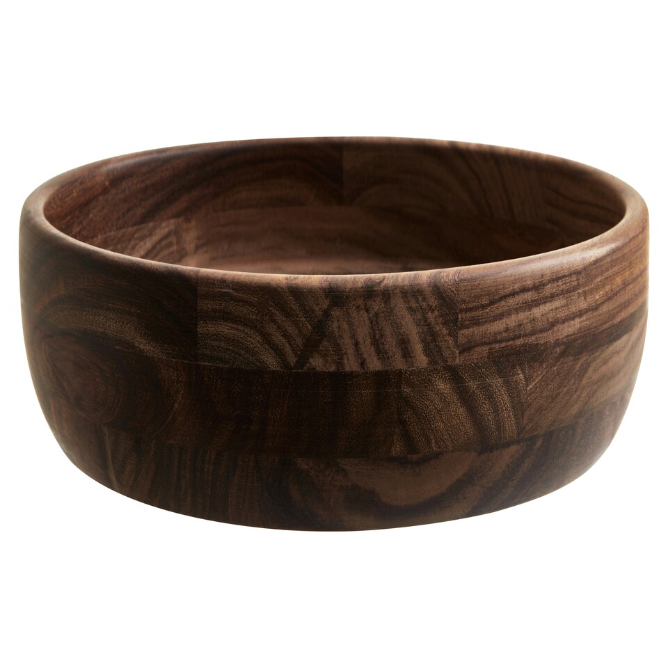 image 1 of Rosi Small Round Sheesham Wood Salad Bowl Brown